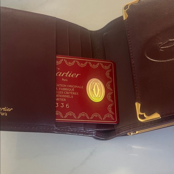 Cartier Rich Brown Leather Wallet with Gold Accents - Picture 7 of 8